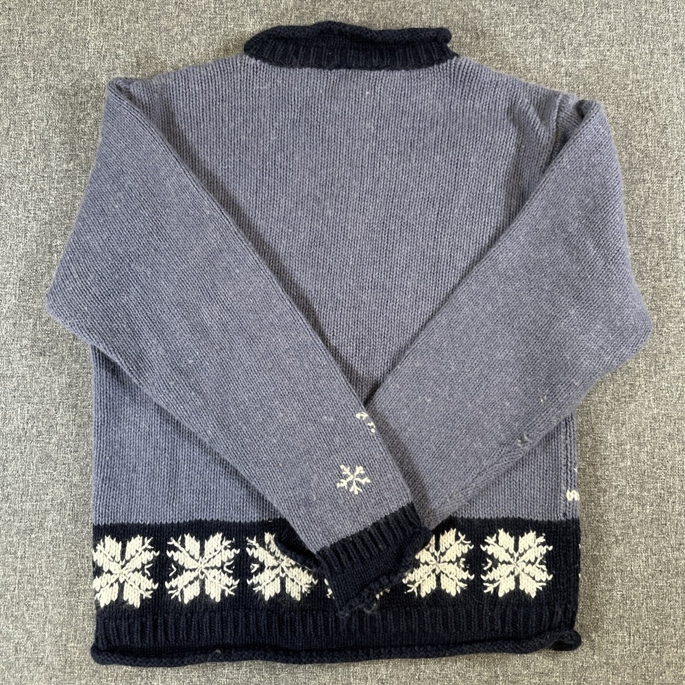 Vintage Croft & Barrow Petite PM Christmas Sweater Zip Cardigan Angora Wool - Picture 2 of 5